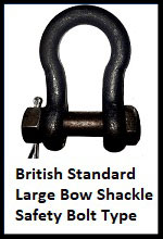 British standard large bow shackle safety bolt type